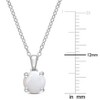 EVERLY JEWELRY | Sterling Silver 4/5 CT TGW Opal Solitaire Pendant with Chain - 18 in - 3 of 4