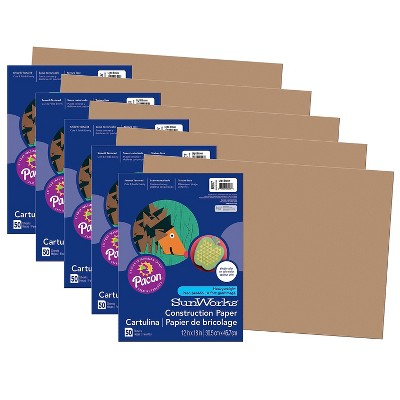 Pacon Prang Construction Paper Light Brown 12 X 18 50 Sheets Per Pack 5  Packs (pac6907-5) : Target