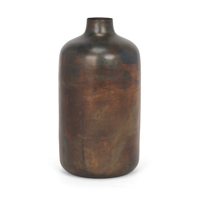 HomeRoots 12" Gold Cylinder Metal Table Vase