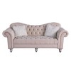 82 in. Velvet Couch 3 Seater Classic America Chesterfield Tufted Camel Back Sofa - Morden Fort - 2 of 4