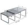 LunaLulinlk 2 Pack Cabinet Shelf Organizer, Kitchen Counter Shelves, Riser, Supplies, Silver - 3 of 4