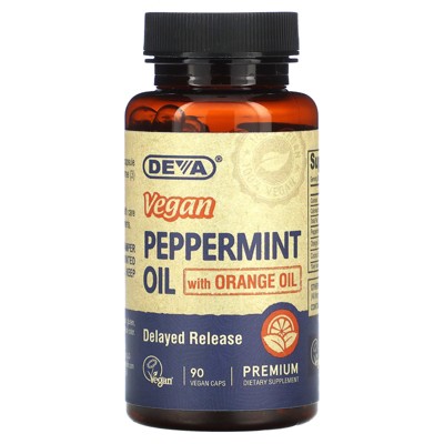 Deva Vegan Peppermint Oil with Orange Oil, 90 Vegan Caps