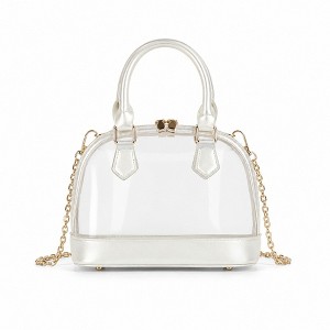 Alilang Women's Clear PVC Mini Satchel Bag with Zipper Top and