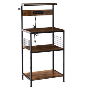 ELJGET Kitchen Bakers Rack with Power Outlet, Adjustable Storage - 1 of 2