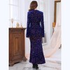 INSPIRE CHIC Women's Sequined Maxi Velvet Crewneck Long Sleeve Cocktail Evening Bodycon Dress - 4 of 4