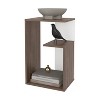 Side Table in melamine with open storage, Onix and White - 3 of 4