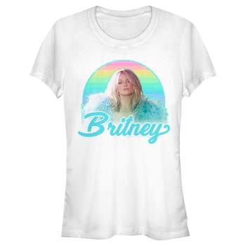 Women's Britney Spears Pop Star Glitch T-shirt - White - Medium : Target