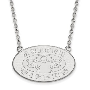 Black Bow Jewelry 10k White Gold Auburn Tigers NCAA Necklace 18 Inch - 1 of 4