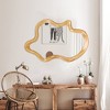 Spassway Irregular Wall Mirror Wood Frame Bathroom Mirror Asymmetrical Artistic Mirror Decorative for Living Room Bedroom Bathroom Hallway Entryway - 2 of 4