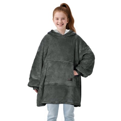 Catalonia Oversized Wearable Blanket Hoodie Sweatshirt for Kid Girl Boy,  Fleece Cozy Hooded Pullover for 7-16 yr Teen Youth Kid, Christmas Gift Idea