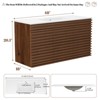 APRILSOUL Bathroom Vanity, Mid-Century Wall Mounted Floating Cabinet with 2 Closing Doors, Wood Grain Texture, Walnut - 2 of 4