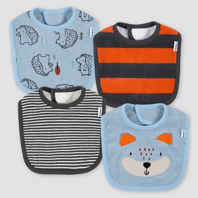 Gerber Baby Boys' 4pk Fox Bib - Gray