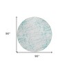 Teal Blue And Ivory Abstract Washable Indoor Outdoor Area Rug - 3 of 4