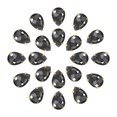 Unique Bargains Glass Craft Embellishments Flat Back Four Claws Teardrop Gems 20 Pcs