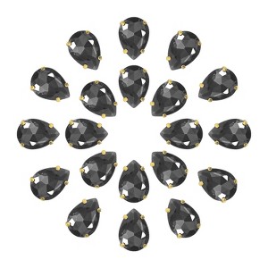 Unique Bargains Glass Craft Embellishments Flat Back Four Claws Teardrop Gems 20 Pcs - 1 of 4