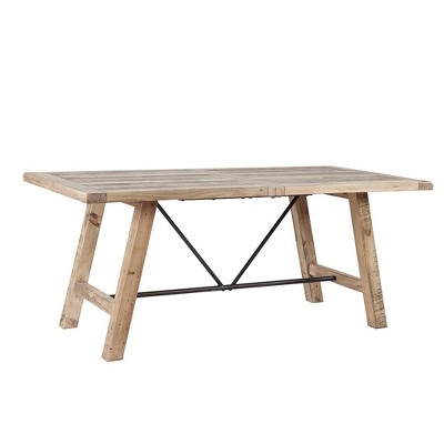 NicBex 72" Rectangle Dining Table with Solid Pine Wood Top for Dining Room, Living Room