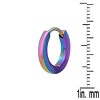 Steeltime Unisex multi color ip stainless steel small huggie earrings - 3 of 4