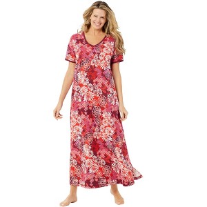 Dreams & Co. Women's Plus Size Long T-Shirt Lounger - 1 of 4