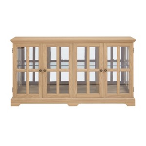 FONTOI Vintage Curio Display Cabinet, Glass Door Showcase with Adjustable Shelves for Collections, for Home or Office, Oak, 15.75"*32.09"*59.06" - 1 of 4