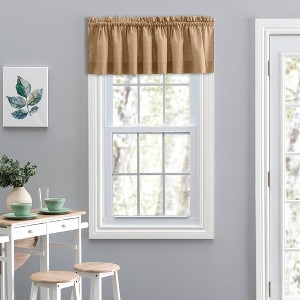 Ellis Lisa Solid Color Poly Cotton 1.5" Rod Pocket Duck Fabric Stylish Tailored Valance 58"x15" Tan - 1 of 4