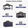 PURPLE LEAF Hardtop Gazebo Canopy with Netting and Curtains for Outdoor Deck Backyard Heavy Duty Metal Patio Permanent Pavilion - 3 of 4