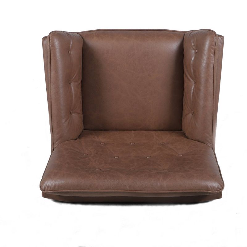 Modern Tufted Swivel Club Chair - WOVENBYRD, 5 of 10