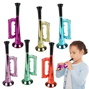 ArtCreativity 7" Metallic Trumpets Noisemakers (Set of 12) - 1 of 4