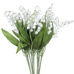 Unique Bargains Decoration Home Bell Orchid Artificial Flowers 13" 10 Pcs - 1 of 4