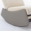 Angel Sar Rocking Chair Nursery with Footrest, Armless Upholstered Nursery Rocking Chairs,Grey - 4 of 4