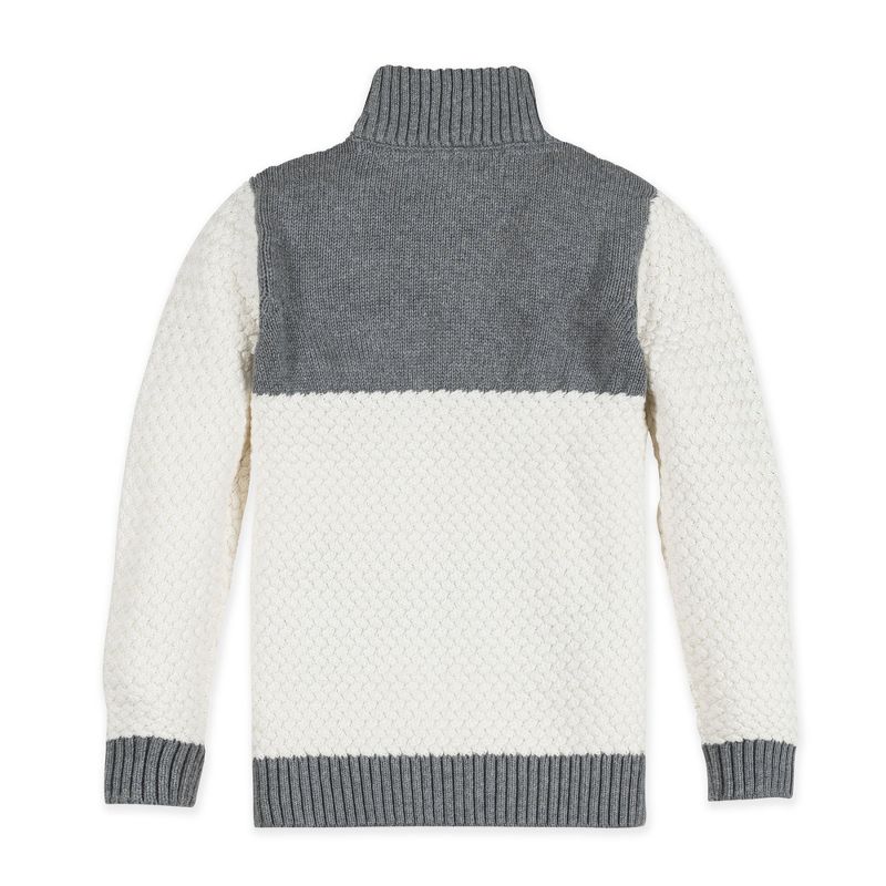 Hope & Henry Boys' Organic Long Sleeve Colorblock Half Zip Pullover Sweater, Kids, 3 of 7