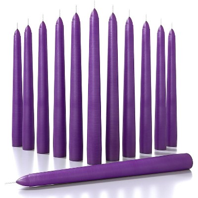 8 Inch Taper Candles Set of 12 - Dripless Long Burning Fragrance-Free Tall Tapers