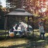 Tangkula 13.5' x 4' Patio BBQ Grill Gazebo Side Awnings Shelves 2-Tier Canopy Outdoor - 2 of 4