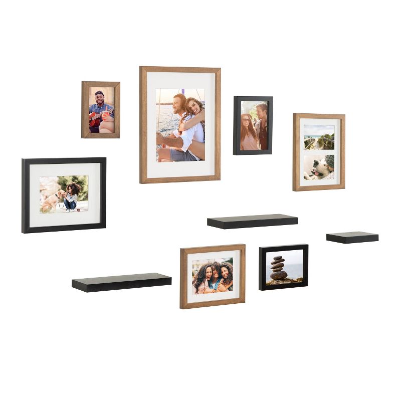 10pc Gallery Frame Box Set Rustic Brown/Black - Kate &#38; Laurel All Things Decor, 3 of 10