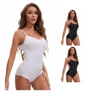 INSPIRE CHIC 3 Packs Women's Scoop Neck Sleeveless Seamless Bodysuit Tummy Control Briefs Body Shaper - 1 of 4