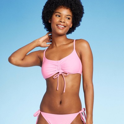 Women's Cowl Neck Longline Bralette Bikini Top - Wild Fable™ Pink Shine S :  Target