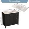 PexFix 35.5" Bathroom Vanity Modern Bathroom Cabinet with Basin Solid Wood Cabinet with Soft-Close Doors and 3 Drawers Easy Assembly Elegant Black - 4 of 4