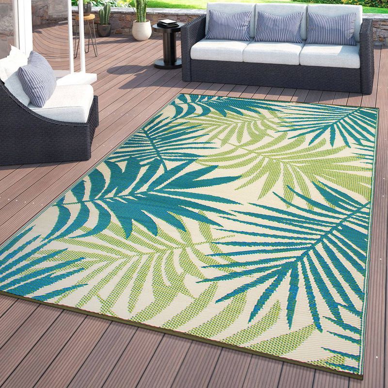 World Rug Gallery Floral Modern Reversible Plastic Indoor and Outdoor Rugs, 3 of 18
