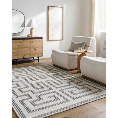 Hauteloom Rectangle Area Rug   Light Silver