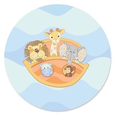 Big Dot of Happiness Noah's Ark - Baby Shower Circle Sticker Labels - 24 Count