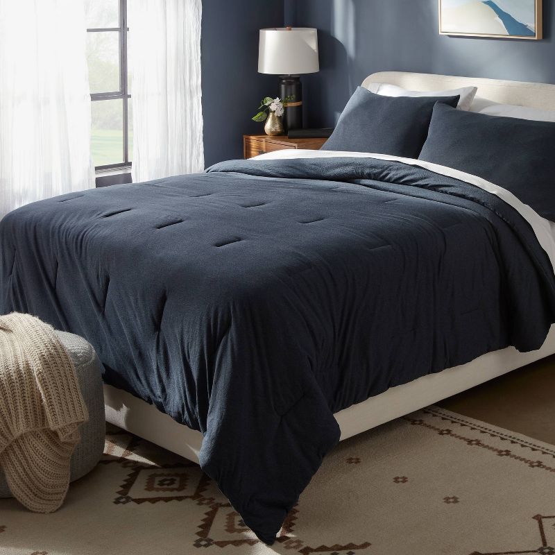 Modern Jersey Comforter and Sham Set Dark - Threshold™, 2 of 6