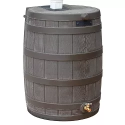 Good Ideas Rain Wizard 50 Gallon Plastic Rain Barrel Water Collector with Brass Spigot