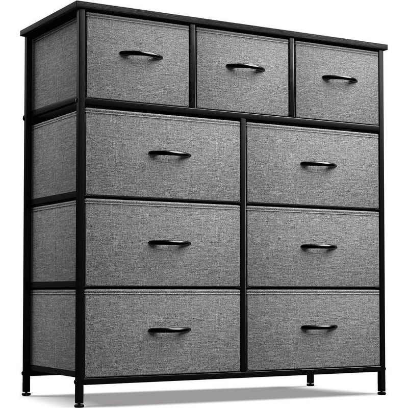 Sorbus Dresser with 9 Drawers - Furniture Storage Chest Tower Unit for Bedroom, Closet, etc - Steel Frame, Wood Top, Fabric Bins, 1 of 9