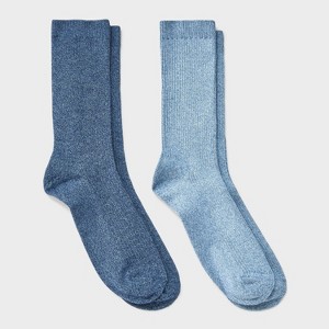 Men's 2pk Casual Crew Socks - Goodfellow & Co™ Assorted Blue 6-12 - 1 of 3