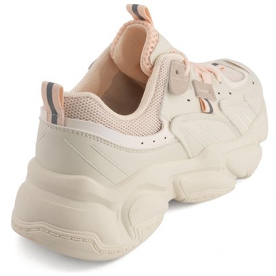 Женские кроссовки Andrea Women’s Chunky Fashion Sneakers with Platform Sole 90063 Beige 9 — фото 3