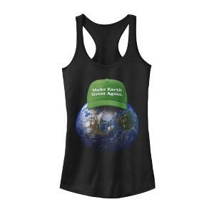 Juniors Womens Lost Gods Make Earth Great Again Hat Racerback Tank Top - 1 of 4