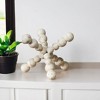 HomeRoots 9" Off White Beaded Wooden Decorative Jack Tabletop Sculpture - 2 of 4