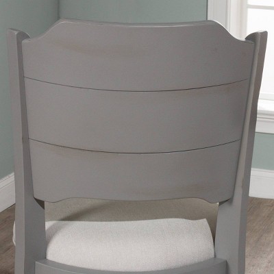 Clarion Distressed Gray Wood Swivel Barstool with Fog Gray Upholstery