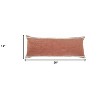 16" X 24" Cinnamon And Natural Striped Cotton Lumbar Throw Pillow With Texture - 3 of 4