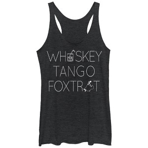 Women's Lost Gods Picture Whiskey Tango Foxtrot Racerback Tank Top - 1 of 3