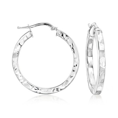 Ross-Simons Italian Sterling Silver Hammered Hoop Earrings